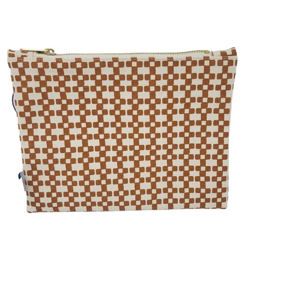 Dance Happy Giada Flat Canvas Zip Pouch Bag Rust NEW Made in the USA MSRP $48 - Picture 3 of 6
